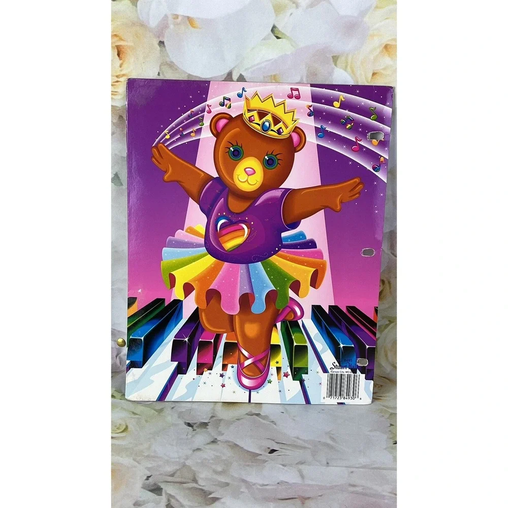 Lisa Frank Folder Ballerina Bear for Three 3 Ring Binder 90s Piano Vintage
